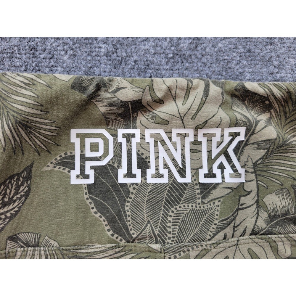 Pink Victoria's Secret Yoga Leggings Small Olive Green Tropical Palm Leaf Print